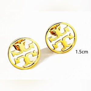 TORY BURCH • Gold Miller Delicate Logo Stud Earrings